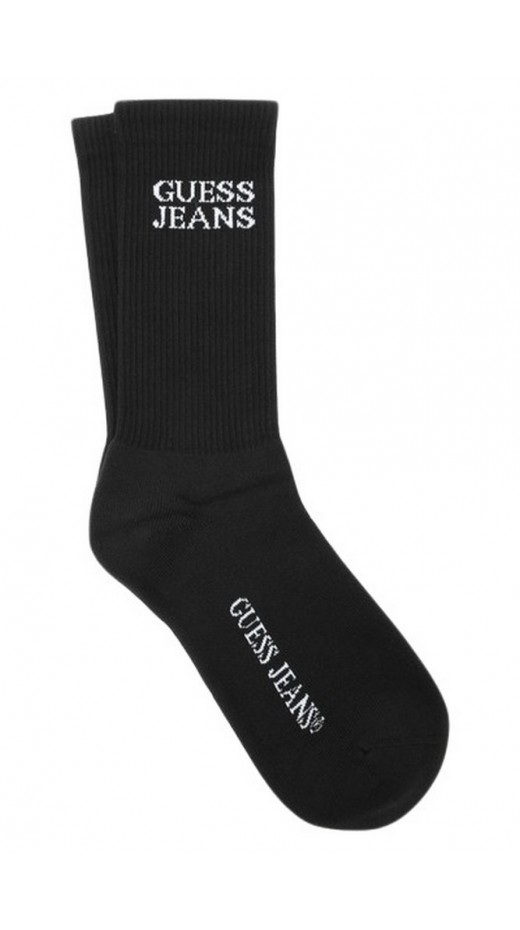 GUESS JEANS  UNISEX CREW SOCK ΚΑΛΤΣΕΣ ΑΝΔΡΙΚΕΣ BLACK