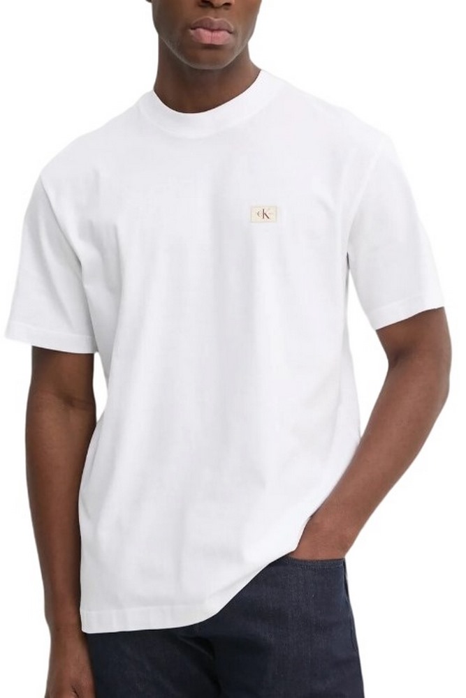 CALVIN KLEIN JEANS WOVEN LABEL RELAXED TEE T-SHIRT ΜΠΛΟΥΖΑ ΑΝΔΡΙΚΗ BRIGHT WHITE