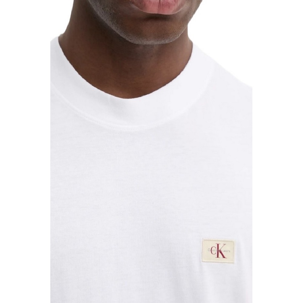 CALVIN KLEIN JEANS WOVEN LABEL RELAXED TEE T-SHIRT ΜΠΛΟΥΖΑ ΑΝΔΡΙΚΗ BRIGHT WHITE