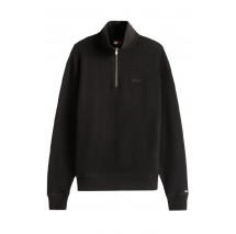 TOMMY JEANS RLX WAFFLE SCRIPT QRTR ZIP ΜΠΛΟΥΖΑ ΑΝΔΡΙΚΗ BLACK