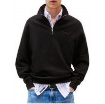 TOMMY JEANS RLX WAFFLE SCRIPT QRTR ZIP ΜΠΛΟΥΖΑ ΑΝΔΡΙΚΗ BLACK