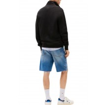 TOMMY JEANS RLX WAFFLE SCRIPT QRTR ZIP ΜΠΛΟΥΖΑ ΑΝΔΡΙΚΗ BLACK