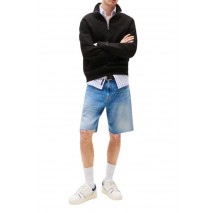 TOMMY JEANS RLX WAFFLE SCRIPT QRTR ZIP ΜΠΛΟΥΖΑ ΑΝΔΡΙΚΗ BLACK