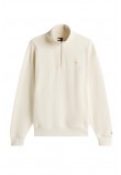 TOMMY JEANS RLX WAFFLE SCRIPT QRTR ZIP ΜΠΛΟΥΖΑ ΑΝΔΡΙΚΗ ECRU