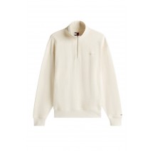 TOMMY JEANS RLX WAFFLE SCRIPT QRTR ZIP ΜΠΛΟΥΖΑ ΑΝΔΡΙΚΗ ECRU