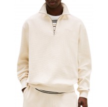 TOMMY JEANS RLX WAFFLE SCRIPT QRTR ZIP ΜΠΛΟΥΖΑ ΑΝΔΡΙΚΗ ECRU