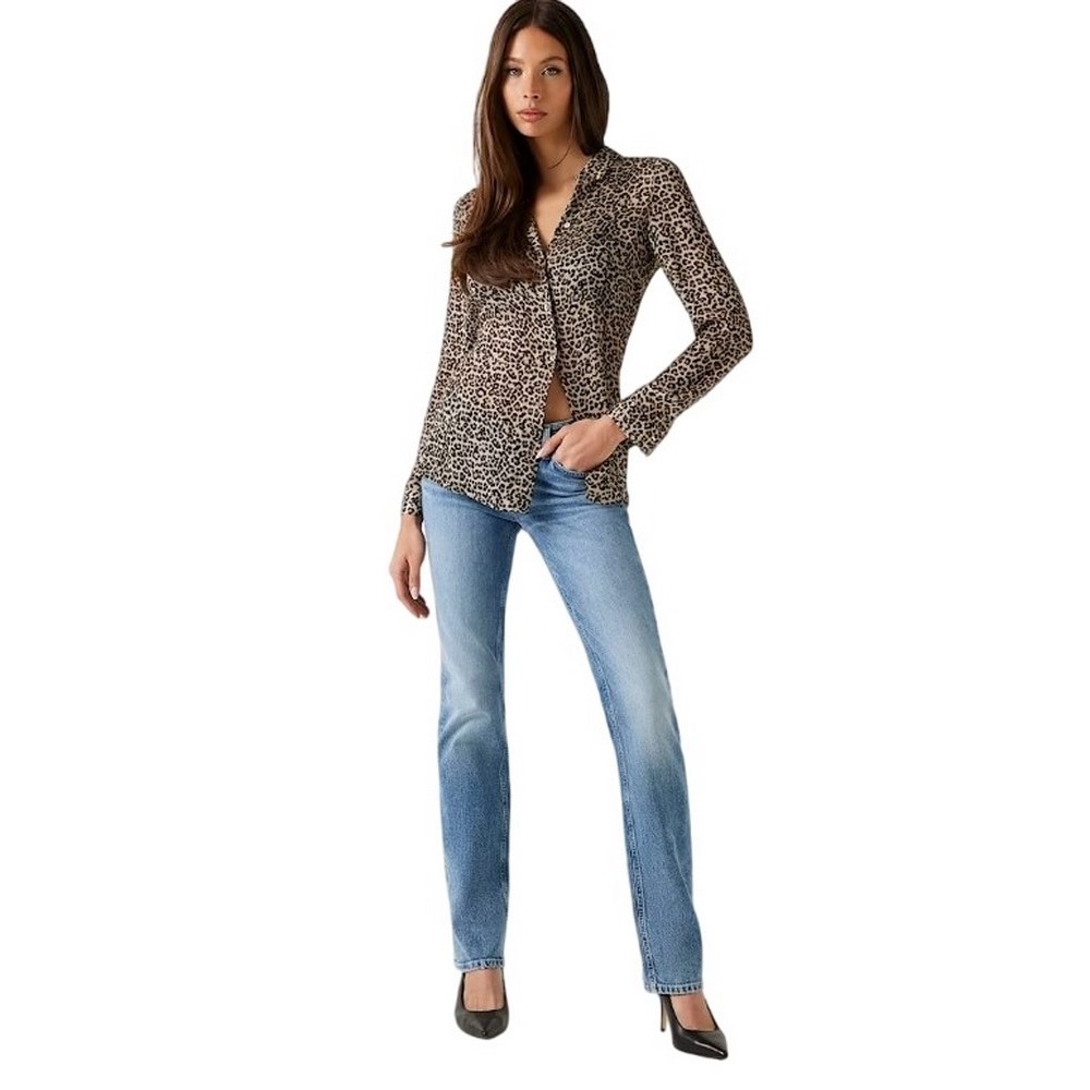GUESS LS CLOUIS SHIRT ΠΟΥΚΑΜΙΣΟ ΓΥΝΑΙΚΕΙΟ ANIMAL PRINT