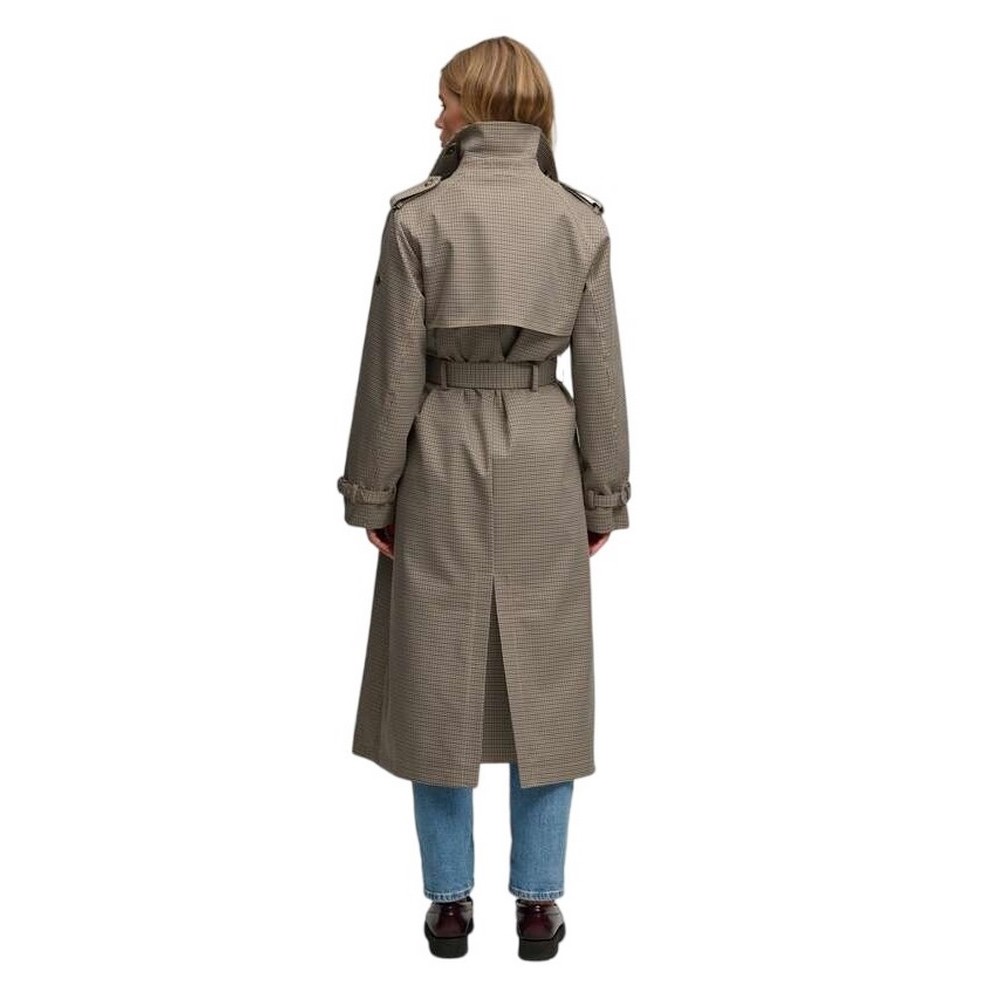 SUPERDRY MICRO CHECK TRENCH COAT ΚΑΜΠΑΡΝΤΙΝΑ ΓΥΝΑΙΚΕΙΑ BROWN