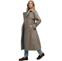 SUPERDRY MICRO CHECK TRENCH COAT ΚΑΜΠΑΡΝΤΙΝΑ ΓΥΝΑΙΚΕΙΑ BROWN