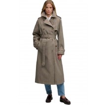 SUPERDRY MICRO CHECK TRENCH COAT ΚΑΜΠΑΡΝΤΙΝΑ ΓΥΝΑΙΚΕΙΑ BROWN