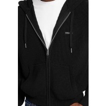 GUESS JEANS  LS ZIPPED HOODIE SWTR ΖΑΚΕΤΑ ΠΛΕΚΤΗ ΑΝΔΡΙΚΗ BLACK