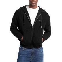 GUESS JEANS  LS ZIPPED HOODIE SWTR ΖΑΚΕΤΑ ΠΛΕΚΤΗ ΑΝΔΡΙΚΗ BLACK