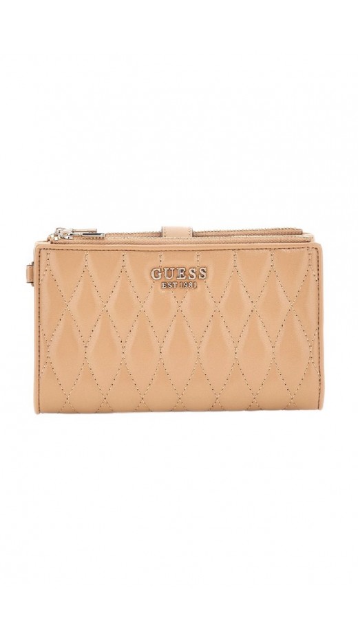 GUESS VALLA SLG DBL ZIP ORGANIZER ΠΟΡΤΟΦΟΛΙ ΓΥΝΑΙΚΕΙΟ BEIGE