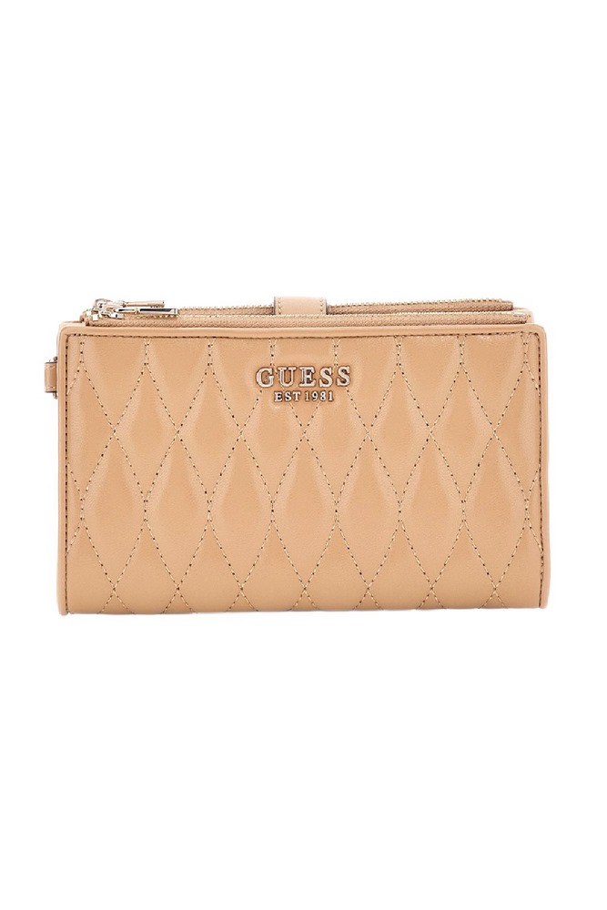 GUESS VALLA SLG DBL ZIP ORGANIZER ΠΟΡΤΟΦΟΛΙ ΓΥΝΑΙΚΕΙΟ BEIGE