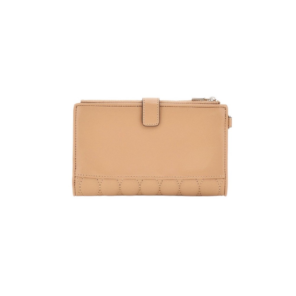 GUESS VALLA SLG DBL ZIP ORGANIZER ΠΟΡΤΟΦΟΛΙ ΓΥΝΑΙΚΕΙΟ BEIGE