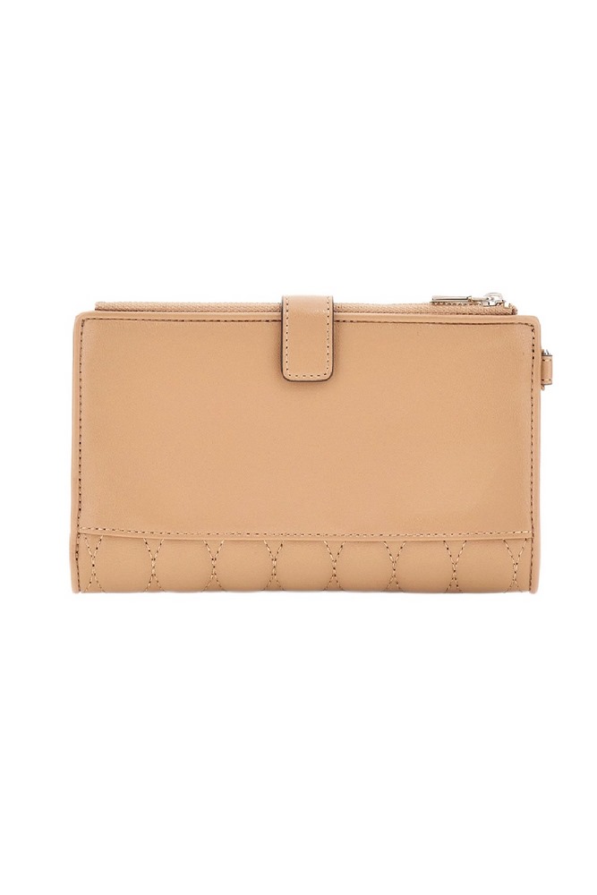 GUESS VALLA SLG DBL ZIP ORGANIZER ΠΟΡΤΟΦΟΛΙ ΓΥΝΑΙΚΕΙΟ BEIGE
