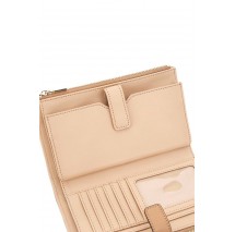 GUESS VALLA SLG DBL ZIP ORGANIZER ΠΟΡΤΟΦΟΛΙ ΓΥΝΑΙΚΕΙΟ BEIGE