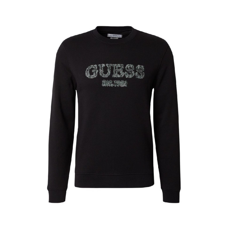 GUESS BEAU CN SWEATSHIRT ΜΠΛΟΥΖΑ ΦΟΥΤΕΡ ΑΝΔΡΙΚΗ BLACK