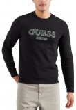 GUESS BEAU CN SWEATSHIRT ΜΠΛΟΥΖΑ ΦΟΥΤΕΡ ΑΝΔΡΙΚΗ BLACK