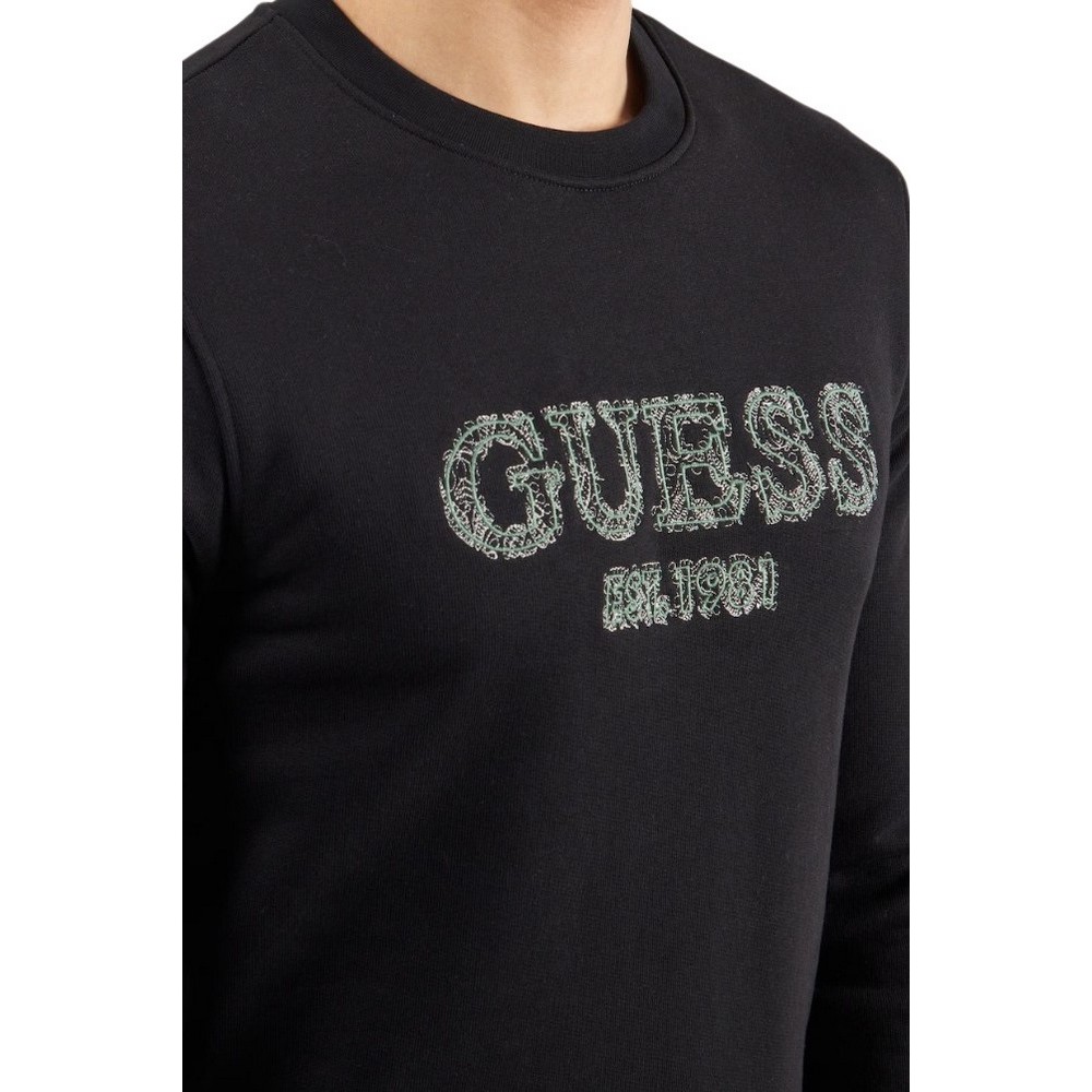 GUESS BEAU CN SWEATSHIRT ΜΠΛΟΥΖΑ ΦΟΥΤΕΡ ΑΝΔΡΙΚΗ BLACK
