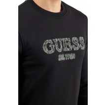GUESS BEAU CN SWEATSHIRT ΜΠΛΟΥΖΑ ΦΟΥΤΕΡ ΑΝΔΡΙΚΗ BLACK