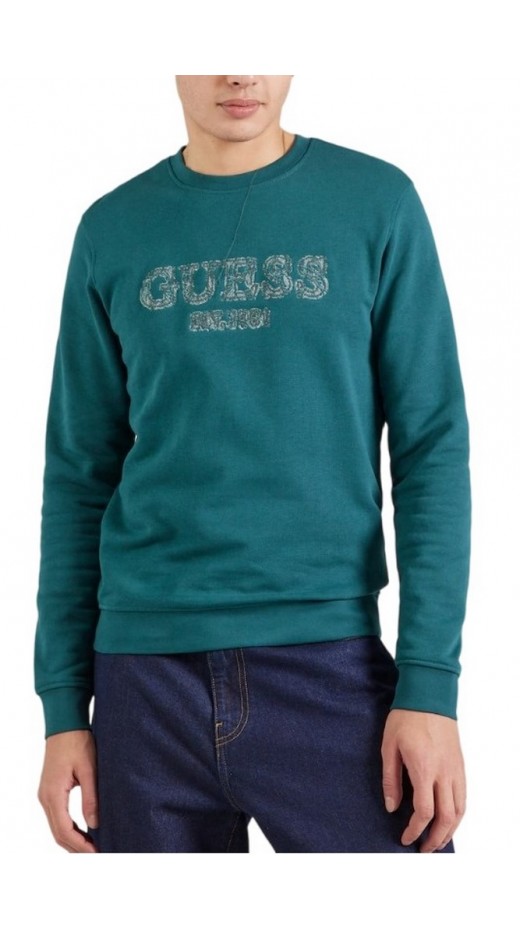 GUESS BEAU CN SWEATSHIRT ΜΠΛΟΥΖΑ ΦΟΥΤΕΡ ΑΝΔΡΙΚΗ GREEN