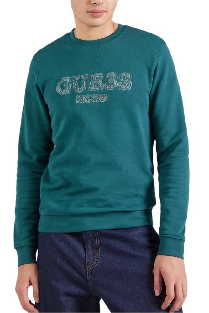 GUESS BEAU CN SWEATSHIRT ΜΠΛΟΥΖΑ ΦΟΥΤΕΡ ΑΝΔΡΙΚΗ GREEN