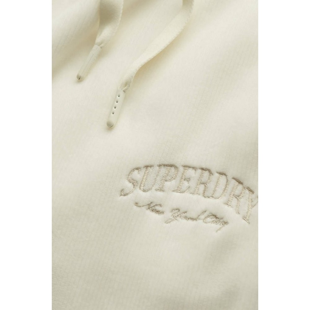 SUPERDRY D2 COUNTRY CLUB VELOUR TRACK PANT ΦΟΡΜΑ ΓΥΝΑΙΚΕΙΑ OFF WHITE