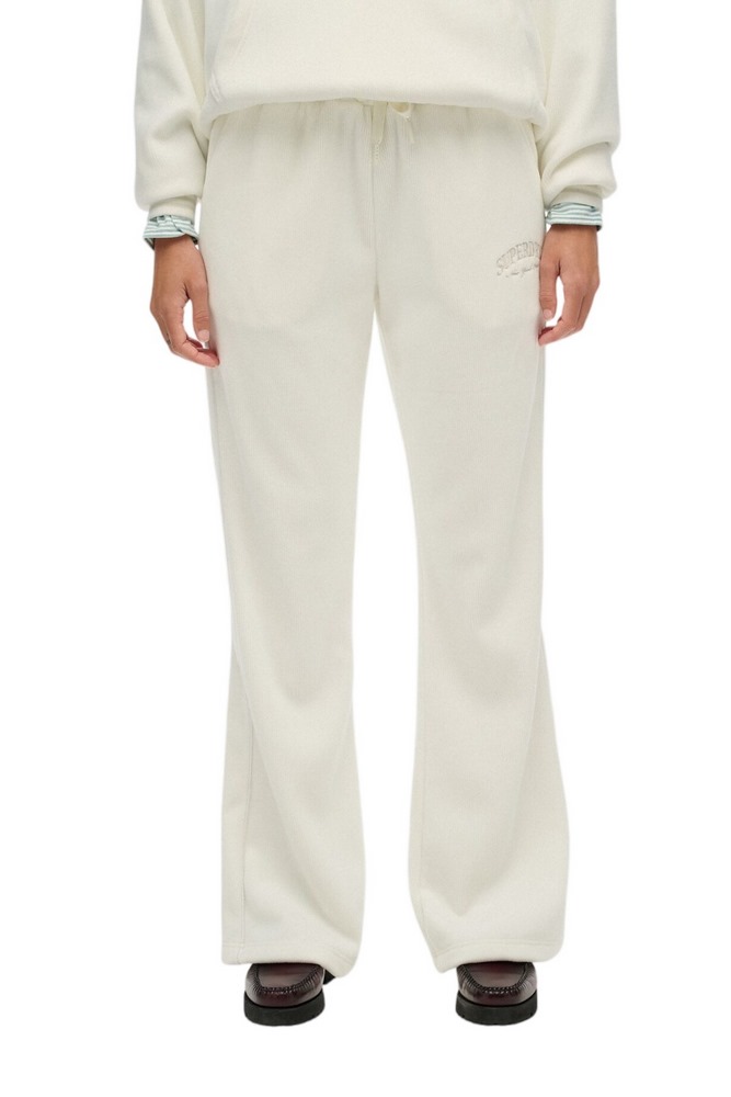 SUPERDRY D2 COUNTRY CLUB VELOUR TRACK PANT ΦΟΡΜΑ ΓΥΝΑΙΚΕΙΑ OFF WHITE