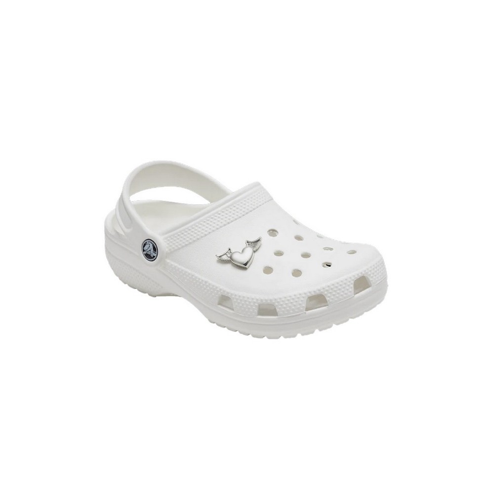 CROCS SILVER METAL HEART AND WINGS ΑΞΕΣΟΥΑΡ JIBBITZ CHARMS ΓΥΝΑΙΚΕΙΟ SILVER
