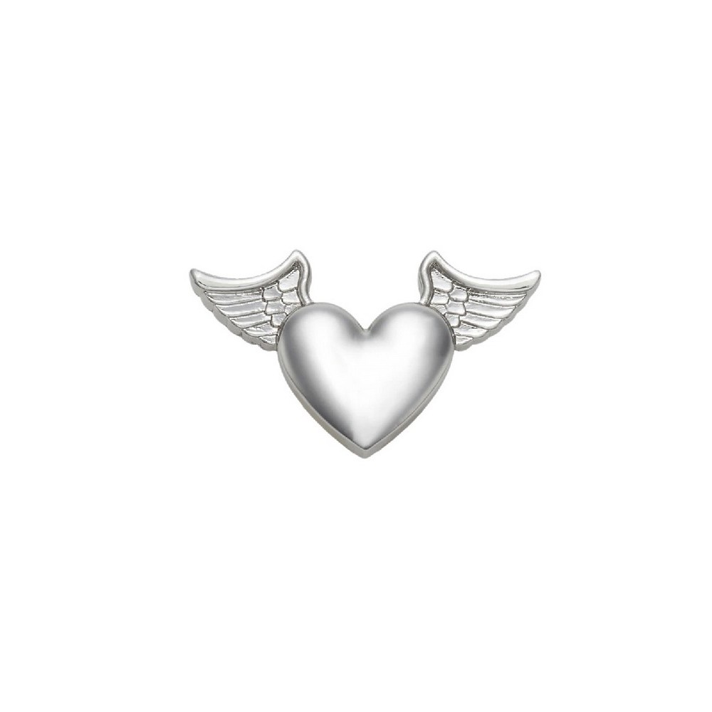 CROCS SILVER METAL HEART AND WINGS ΑΞΕΣΟΥΑΡ JIBBITZ CHARMS ΓΥΝΑΙΚΕΙΟ SILVER