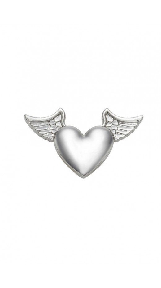 CROCS SILVER METAL HEART AND WINGS ΑΞΕΣΟΥΑΡ JIBBITZ CHARMS ΓΥΝΑΙΚΕΙΟ SILVER