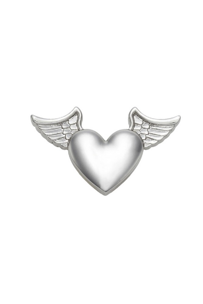 CROCS SILVER METAL HEART AND WINGS ΑΞΕΣΟΥΑΡ JIBBITZ CHARMS ΓΥΝΑΙΚΕΙΟ SILVER