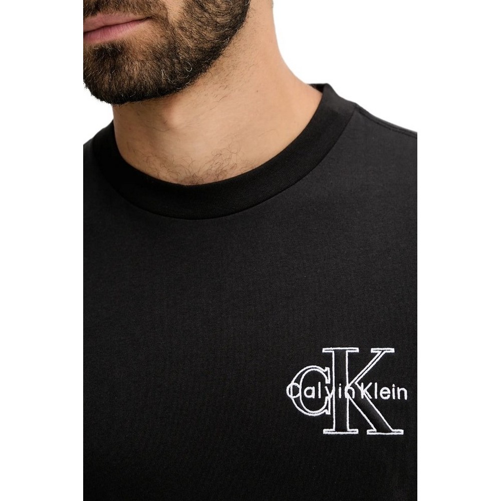 CALVIN KLEIN JEANS REL SEASONAL MONOLOGO TEE T-SHIRT ΜΠΛΟΥΖΑ ΑΝΔΡΙΚΗ BLACK