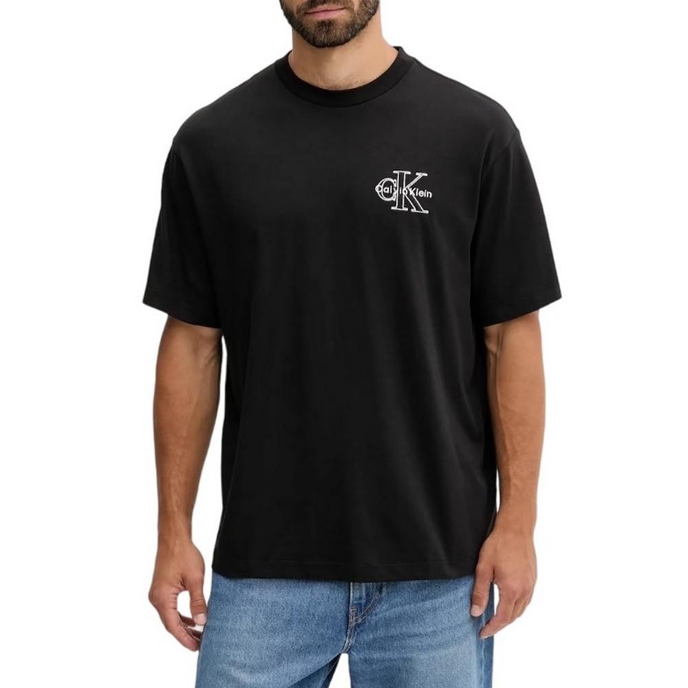 CALVIN KLEIN JEANS REL SEASONAL MONOLOGO TEE T-SHIRT ΜΠΛΟΥΖΑ ΑΝΔΡΙΚΗ BLACK