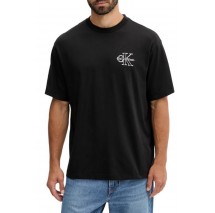CALVIN KLEIN JEANS REL SEASONAL MONOLOGO TEE T-SHIRT ΜΠΛΟΥΖΑ ΑΝΔΡΙΚΗ BLACK