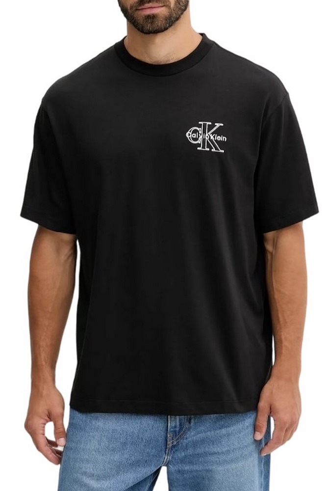 CALVIN KLEIN JEANS REL SEASONAL MONOLOGO TEE T-SHIRT ΜΠΛΟΥΖΑ ΑΝΔΡΙΚΗ BLACK