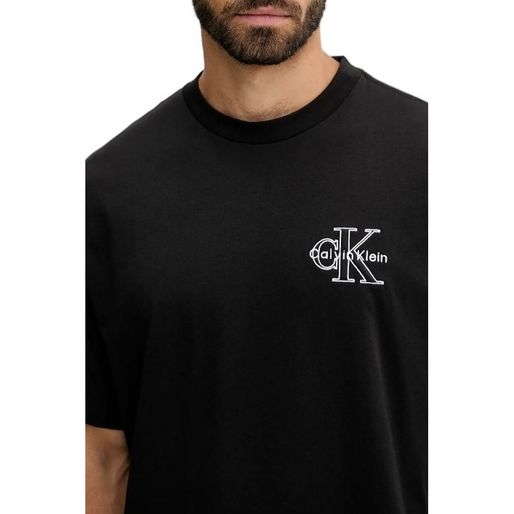CALVIN KLEIN JEANS REL SEASONAL MONOLOGO TEE T-SHIRT ΜΠΛΟΥΖΑ ΑΝΔΡΙΚΗ BLACK