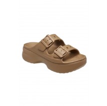 CROCS SATURADY PLATFORM SANDAL ΠΑΝΤΟΦΛΑ ΓΥΝΑΙΚΕΙΑ TAUPE