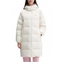 TOMMY JEANS ESSENTIAL MIDWEIGHT LONG PUFFER ΜΠΟΥΦΑΝ ΓΥΝΑΙΚΕΙΟ OFF WHITE