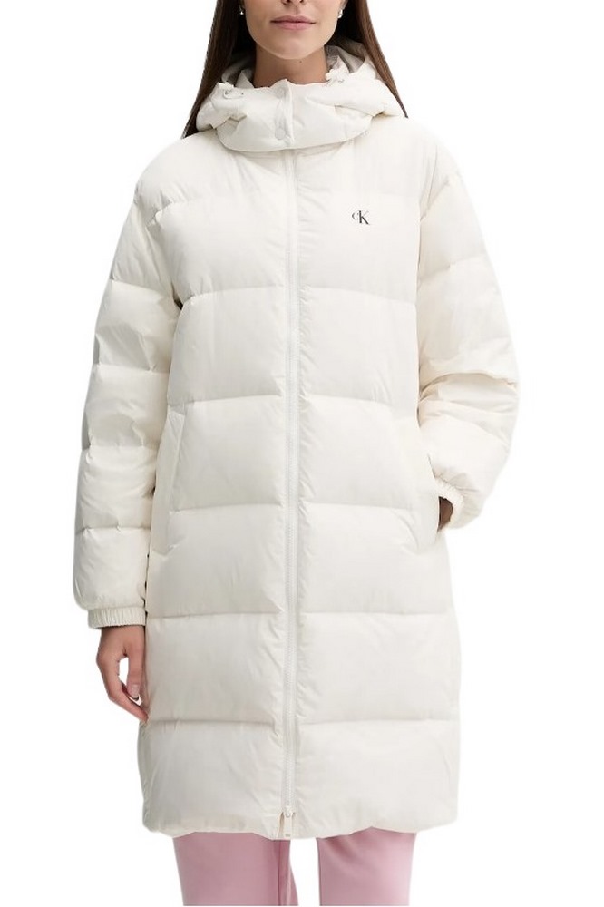 TOMMY JEANS ESSENTIAL MIDWEIGHT LONG PUFFER ΜΠΟΥΦΑΝ ΓΥΝΑΙΚΕΙΟ OFF WHITE