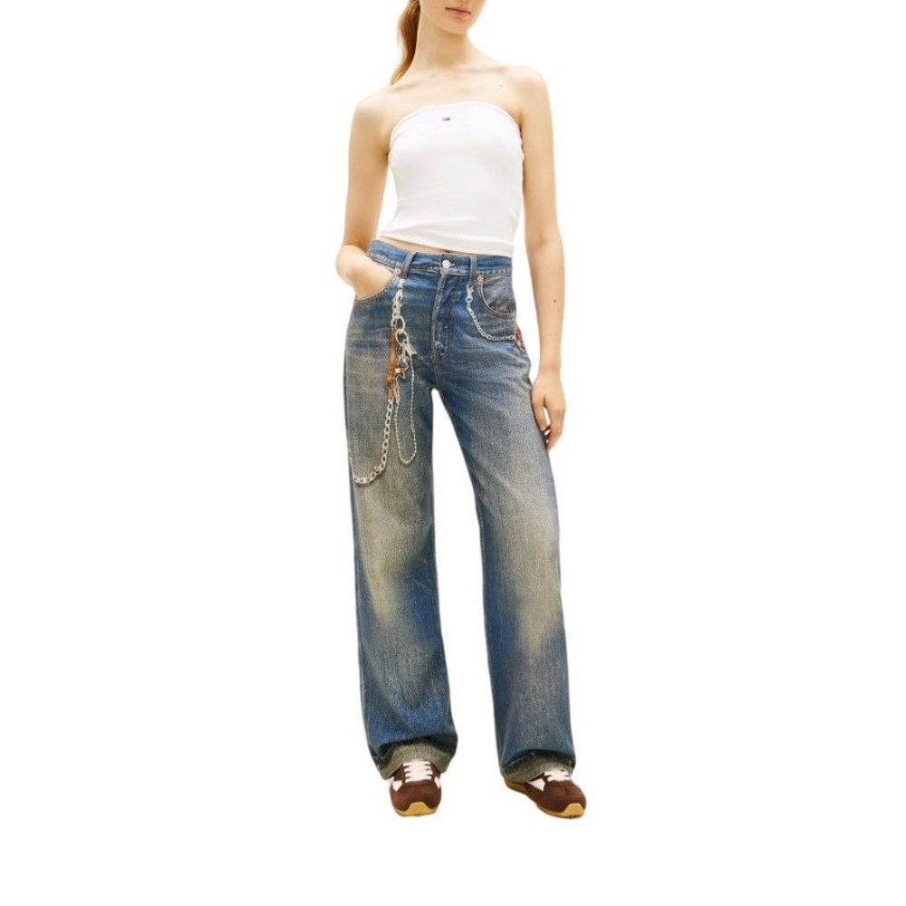 TOMMY JEANS SLIM SH BANDEAU RIB ΤΟΠ ΓΥΝΑΙΚΕΙΟ ECRU