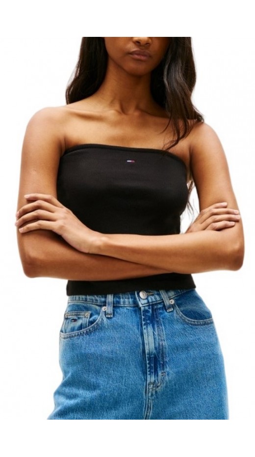 TOMMY JEANS SLIM SH BANDEAU RIB ΤΟΠ ΓΥΝΑΙΚΕΙΟ BLACK