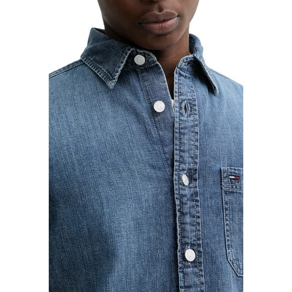 TOMMY JEANS DENIM REGULAR FIT SHIRT EXT ΠΟΥΚΑΜΙΣΟ ΑΝΔΡΙΚΟ DENIM DARK