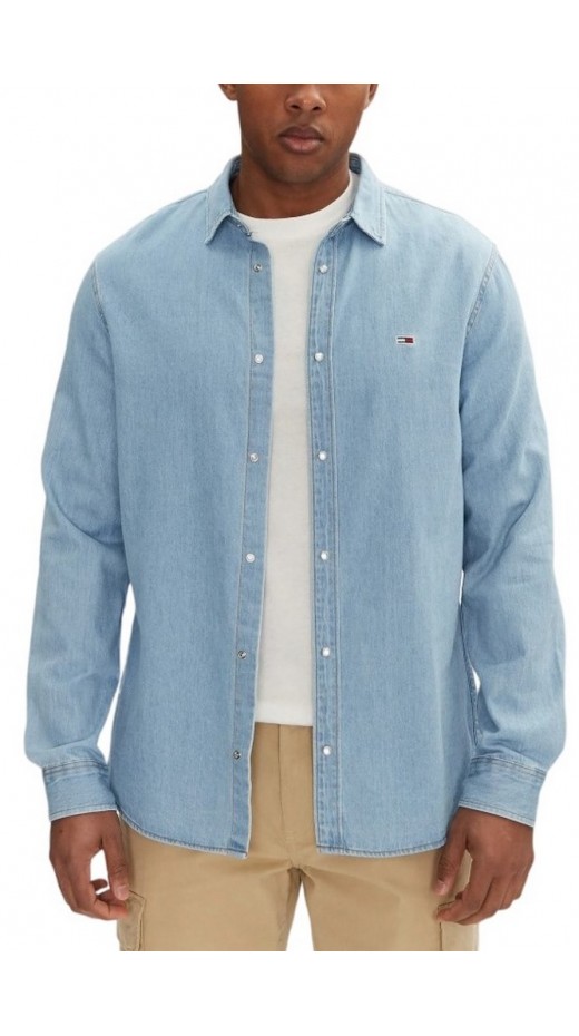 TOMMY JEANS REGULAR FIT LS DENIM SHIRT ΠΟΥΚΑΜΙΣΟ ΑΝΔΡΙΚΟ DENIM LIGHT