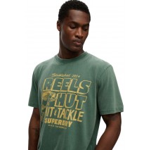 SUPERDRY D4 OVIN ROADSIDE TRADE LOOSE T-SHIRT ΜΠΛΟΥΖΑ ΑΝΔΡΙΚΗ GREEN