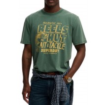 SUPERDRY D4 OVIN ROADSIDE TRADE LOOSE T-SHIRT ΜΠΛΟΥΖΑ ΑΝΔΡΙΚΗ GREEN