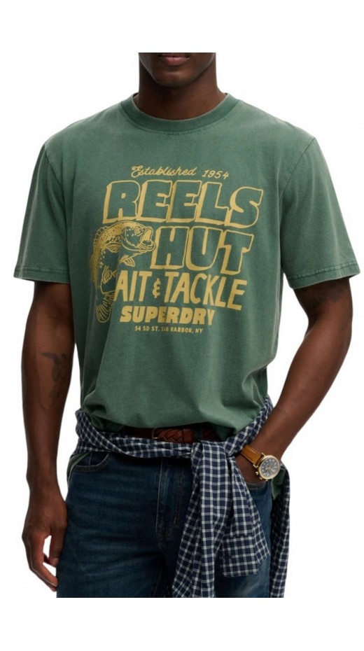 SUPERDRY D4 OVIN ROADSIDE TRADE LOOSE T-SHIRT ΜΠΛΟΥΖΑ ΑΝΔΡΙΚΗ GREEN