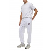 GUESS JEANS PRINTED LOGO JOGGER ΦΟΡΜΑ ΠΑΝΤΕΛΟΝΙ ΑΝΔΡΙΚΟ WHITE