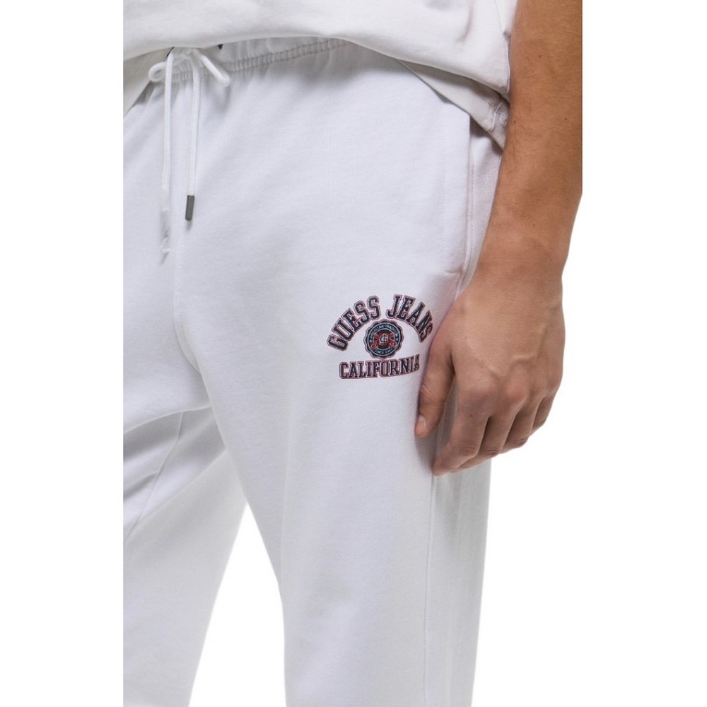 GUESS JEANS PRINTED LOGO JOGGER ΦΟΡΜΑ ΠΑΝΤΕΛΟΝΙ ΑΝΔΡΙΚΟ WHITE